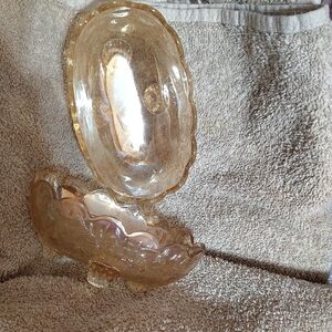 Carnival Glass Elegant Gold Glass Dish Set